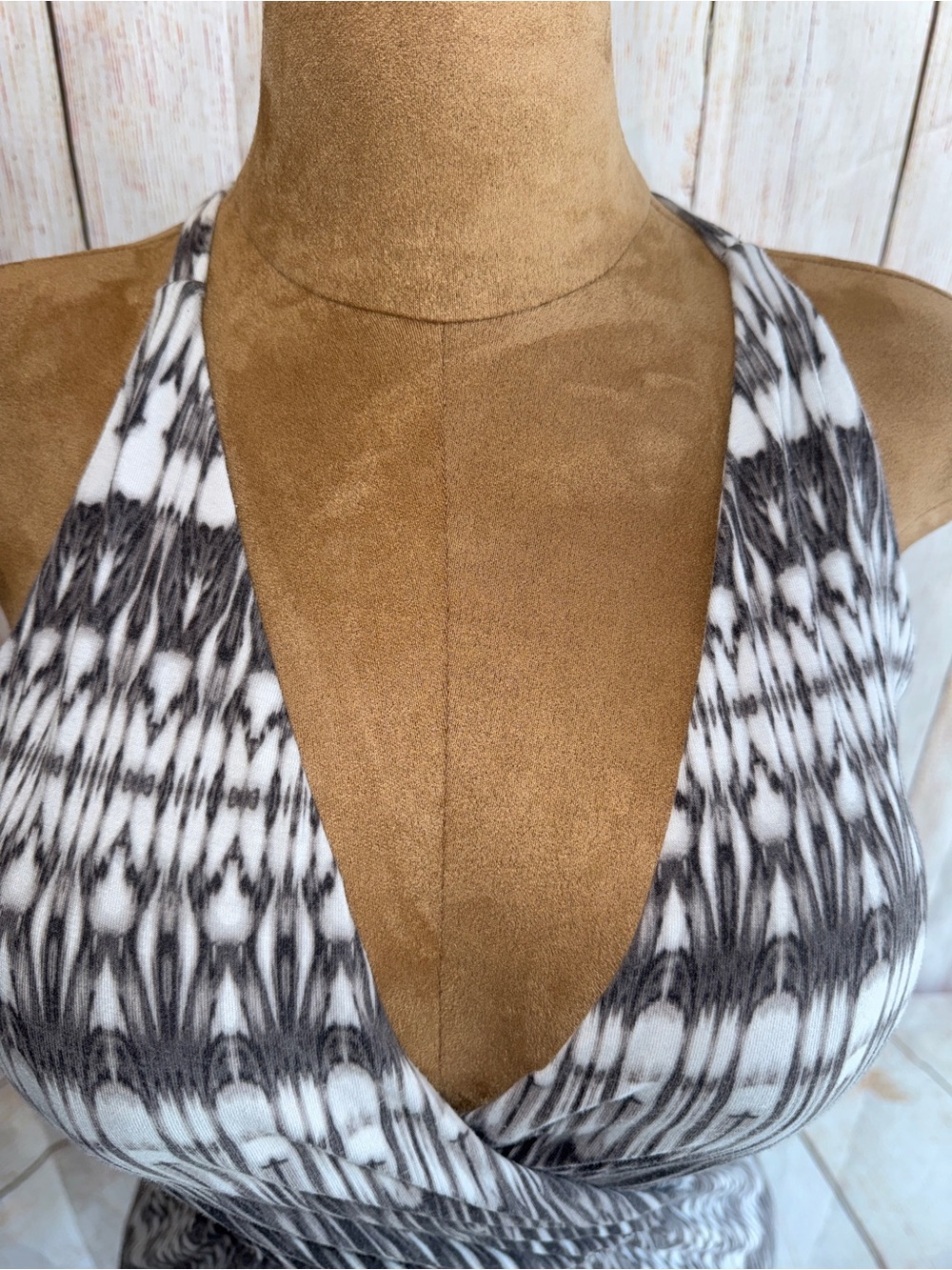 Cynthia Rowley Black & White ikat tribal pattern- Tank Sleeveless Mini Dress s - Picture 4 of 11